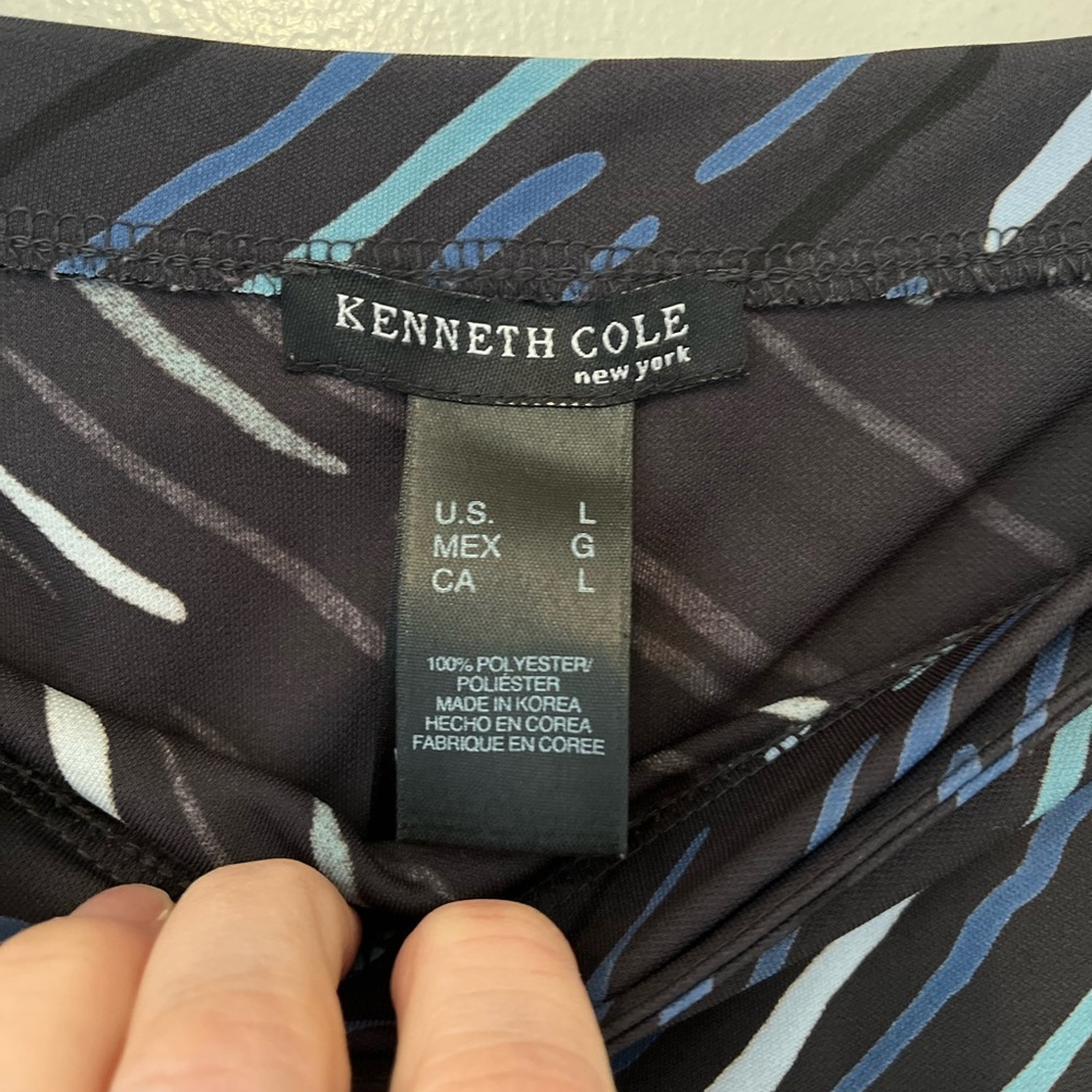 Kenneth Cole Geometric Mock Wrap Skirt - Size Large β¨π€ - Picture 6 of 8